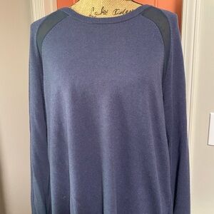 Halston Heritage Navy Sweater w/ mesh details